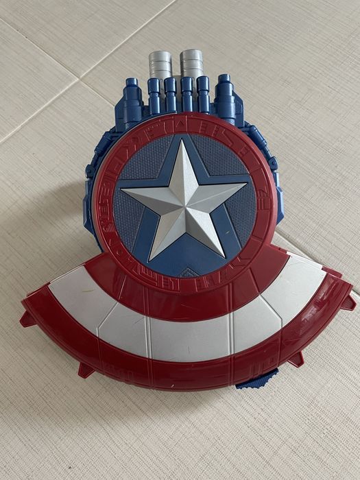 Conjunto Nerf Marvel Capitao America Mascara Escudo