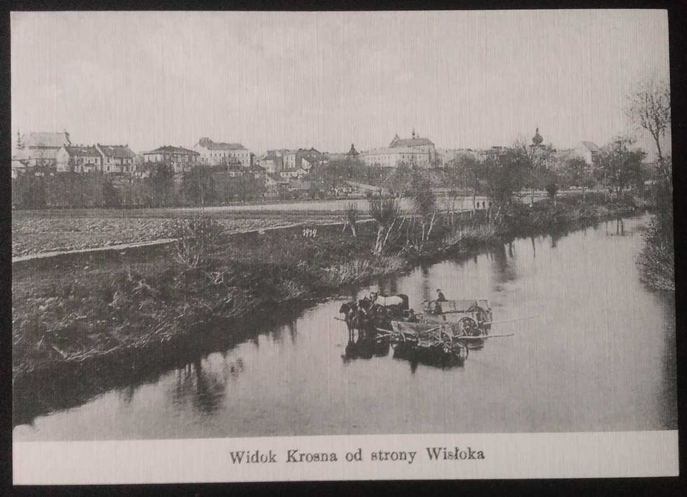 Pocztówka Krosno Widok od strony Wisłoka 1914 rok