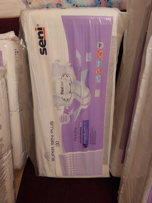 Seni Super Plus pieluchomajtki zapin na rzepy rozmiar M 75-110cm 30szt