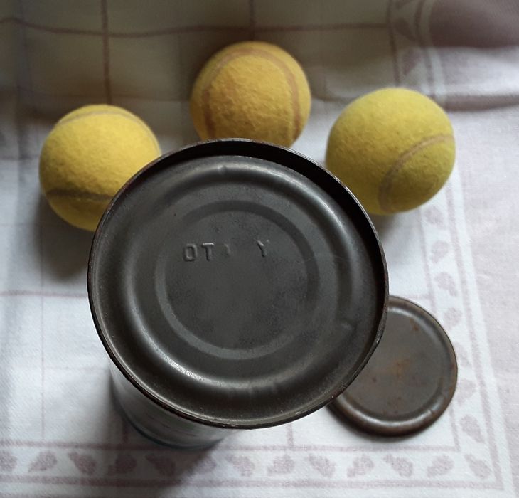 Vintage Dunlop Fort - Lata com 3 bolas de ténis usadas