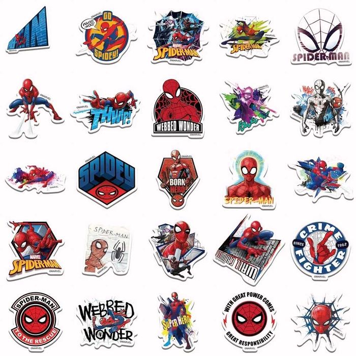 Наклейки стикеры Человек паук Spider-Man декор скейт ноут велосипед