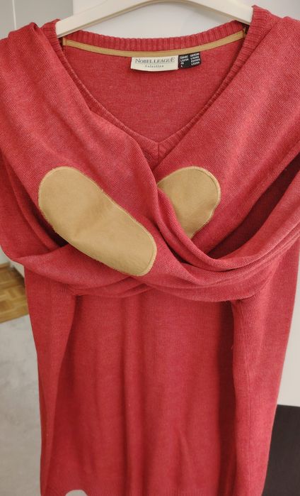 Sweter meski z łatami na łokciach   L