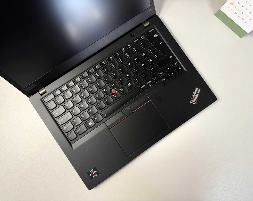 Ноутбук Lenovo ThinkPad X395·Ryzen 7 3700U·16GB·SSD 256·13"Full HD IPS·Гарантія·для навчання,роботи,графіки,ігор·потужний·стильний·міцний·надійний