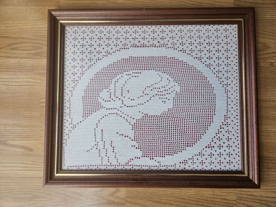 Quadro em crochê feito à mão