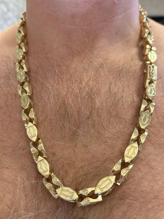 Złoty łancuszek Cartier pr.585 Nowy 210,8g/70cm(8028)