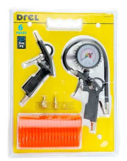 Набір пневмоінструментів для компресора 6в1 Drel шланг 5 м сопло 20 мм
