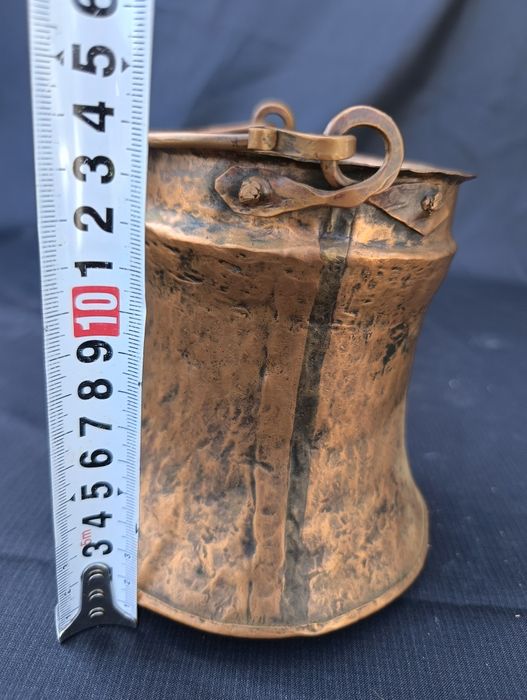 Miedziany kociołek doniczka osłonka na doniczkę