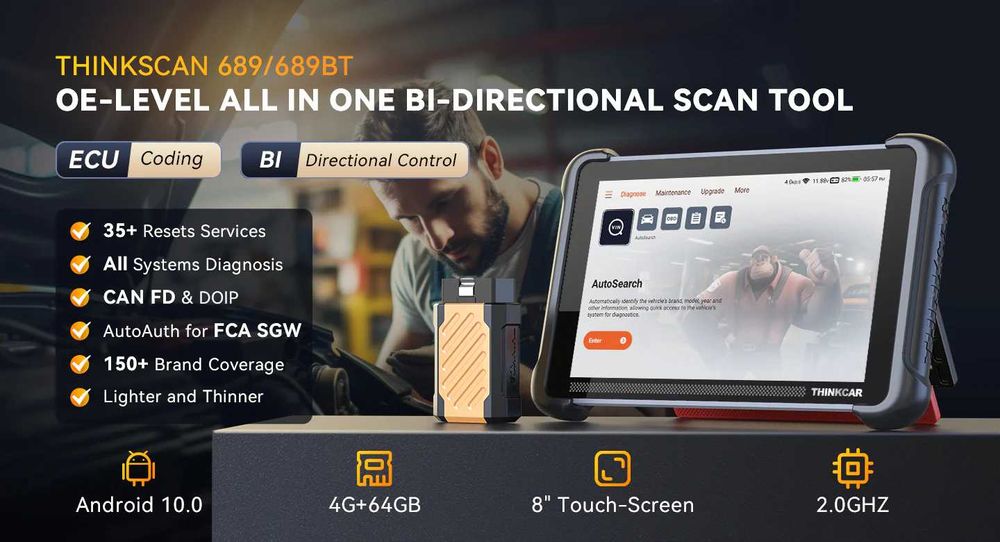 ThinkCar ThinkScan 689BT Máquina Diagnóstico OBD + 35 Funções (NOVO)