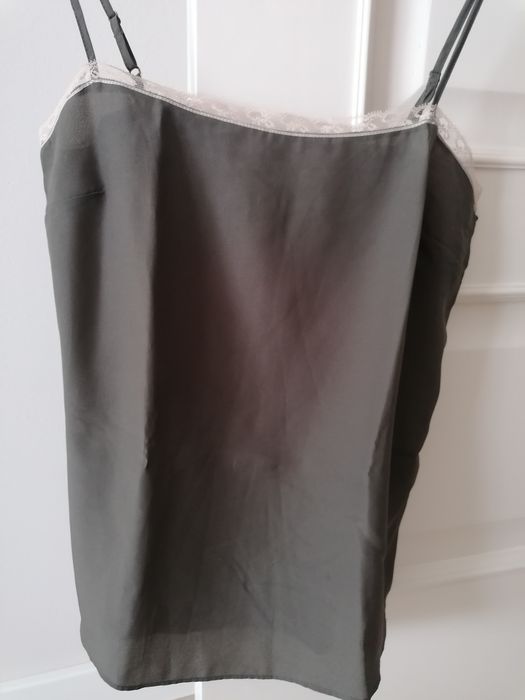 Top de alças, verde tropa, Massimo Dutti, t34. Novo.