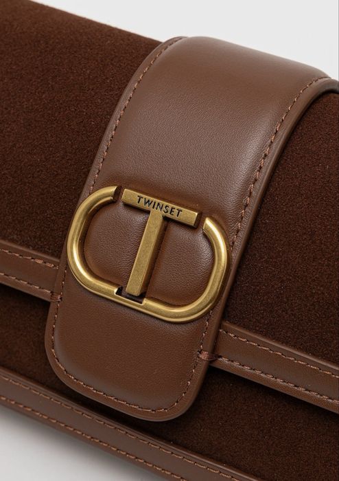 Шкіряна коричнева сумочка twinset