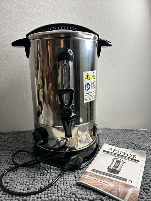 Warnik do napojów Arebos - Podgrzewacz do grzanego wina | 6,8L | 950W | Stalowy