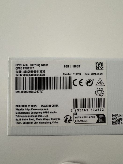 Oppo A58 6gb/128gb