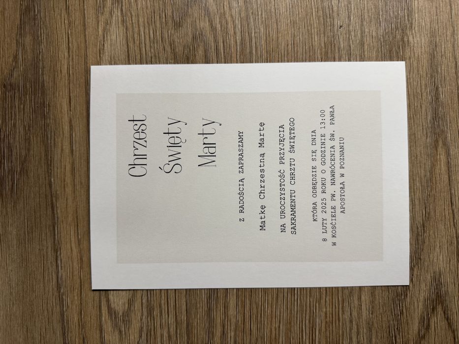 Zaproszenia na chrzest