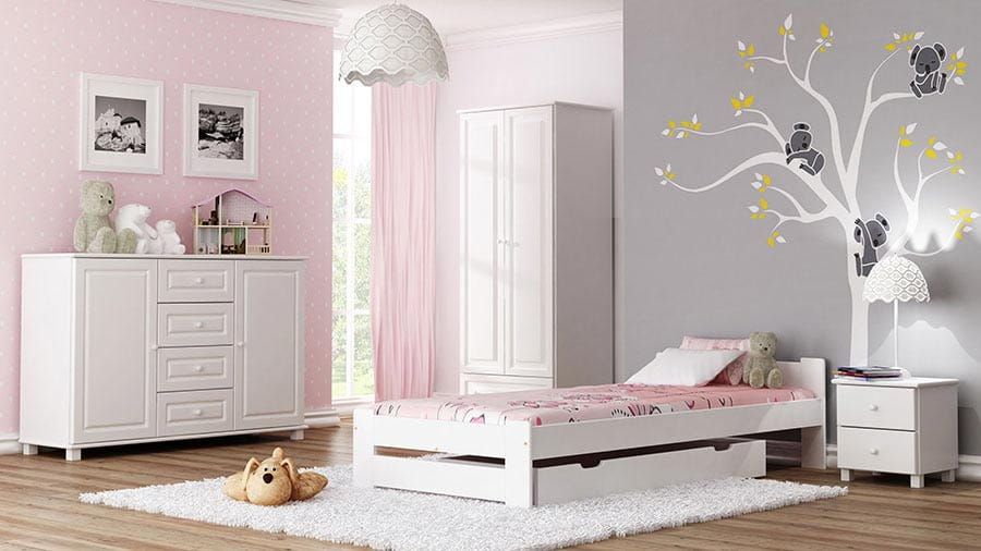 Meble Magnat łóżko drewniane sosnowe Niwa 160x200 kolor dąb