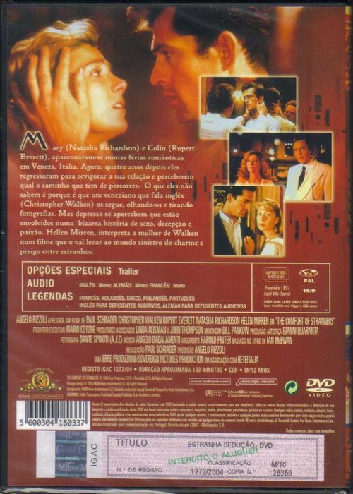 Filme em DVD: ESTRANHA SEDUÇÃO The comfort of strangers NOVO! SELADO!