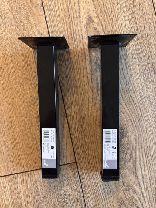 Nogi meblowe 200 mm – czarne, 25×25 mm