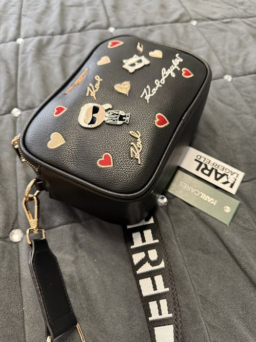 Czarna torebka karl lagerfeld with pins