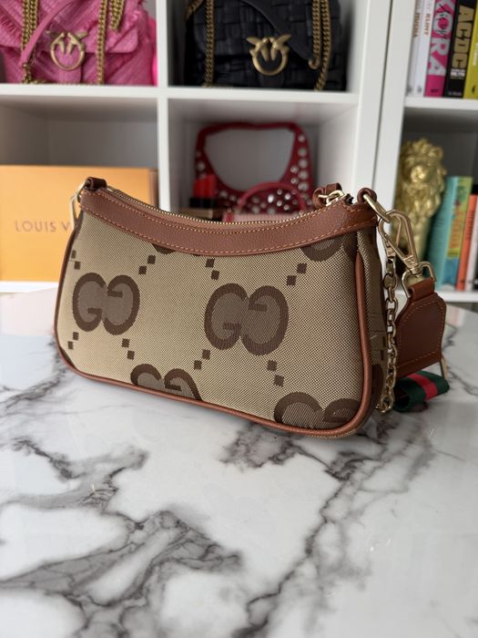 Torebka Gucci monogram brazowa mała z łańcuszkiem