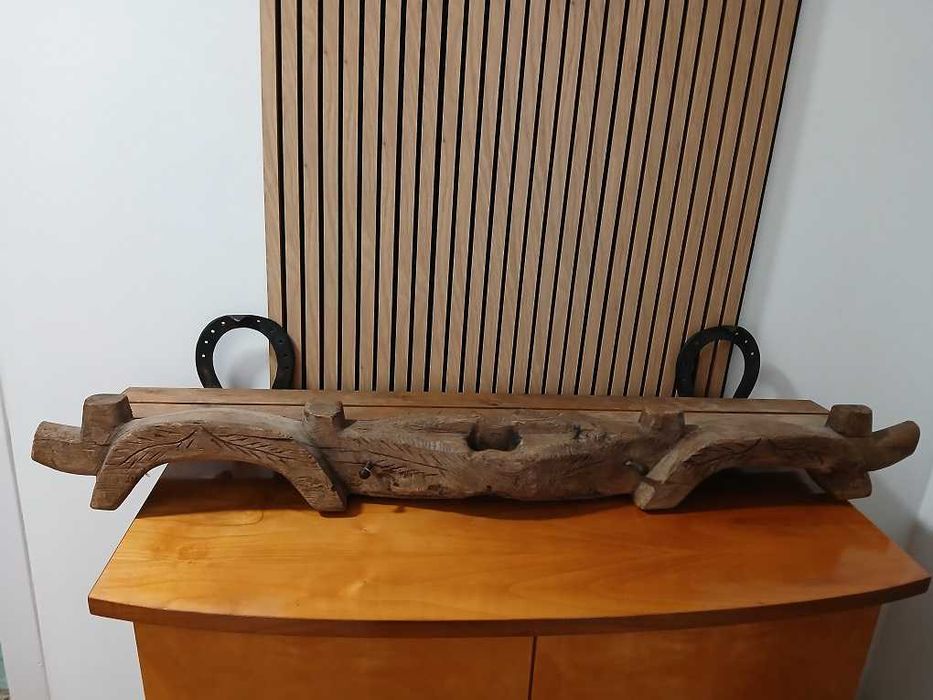 Jarzmo Uprząż Stara Drewniana Półka Antyk Vintage Zabytkowe