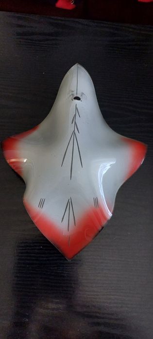 Kinkiet liść czasy PRL-U szkło malowany