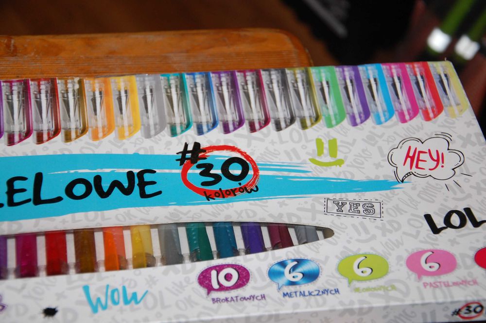 nowe dlugopisy zelowe 30 kolorow