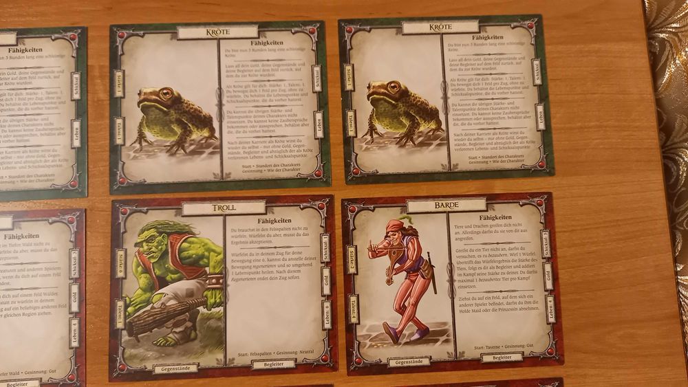 Talisman: Magia i Miecz - 14 kart poszukiwaczy i 4 karty ropuch DE