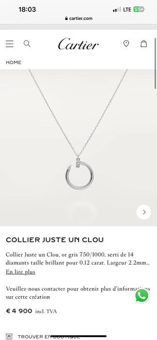 Золотое Колье в стиле JUSTE UN CLOU с бриллиантами