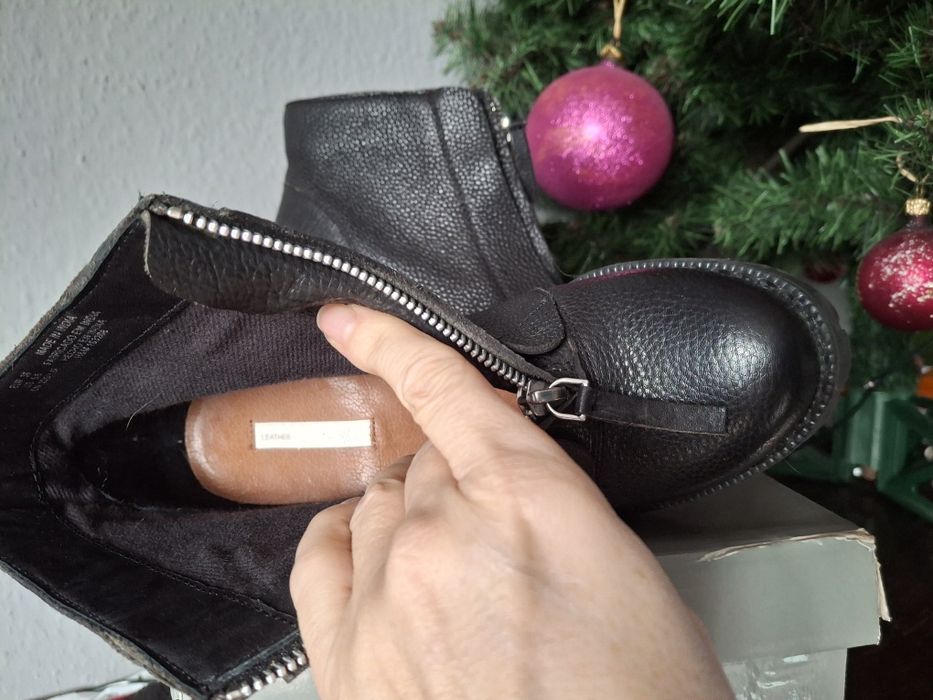 H&M  skórzane botki damskie 35