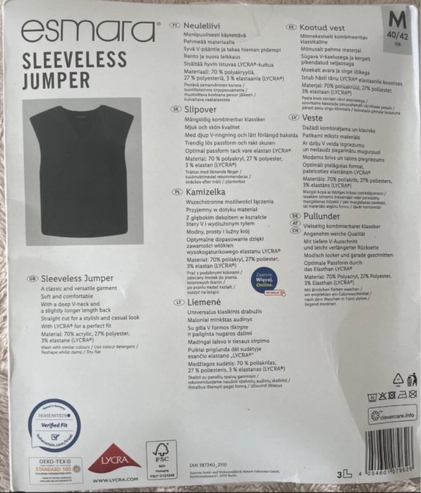Kamizelka M 40/42 - Esmara Sleeveless Jumper