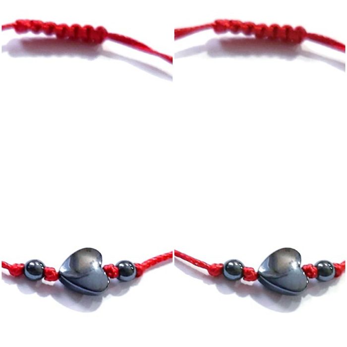 Bransoletki 2 sztuki z serduszkiem hematytowym na szczęście