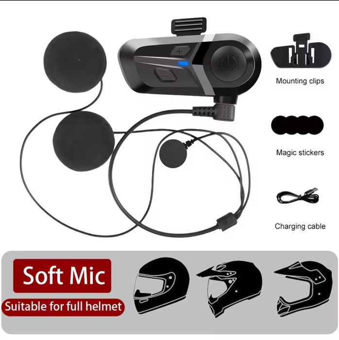 Блютуз гарнітура в мотошолом