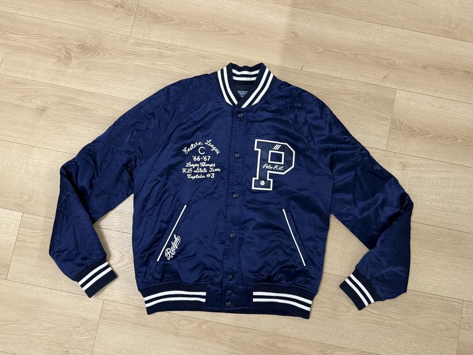 Nowa Męska Kurtka Polo Ralph Lauren Varisty Letterman Bomber Aviator L