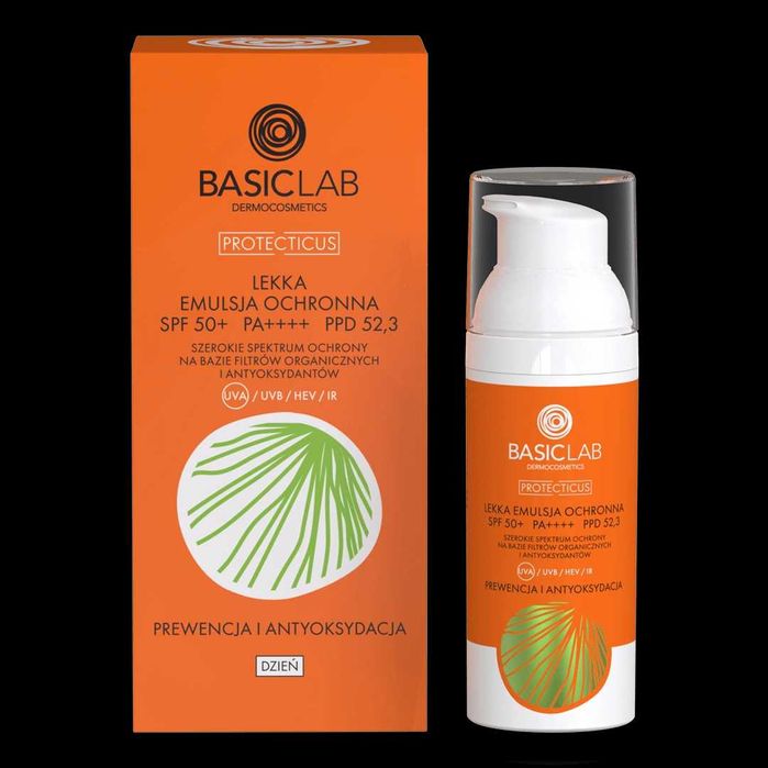BasicLab lekka emulsja ochronna SPF50+ do normalnej i tłustej 50ml