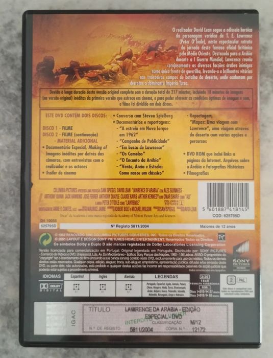 DVD edição especial Laurence da Arábia