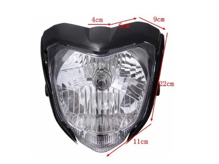 Farol para mota com mínimos, médios e máximos