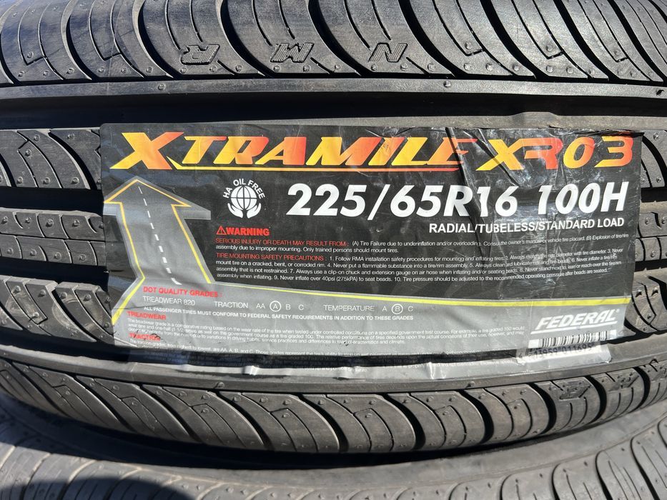 225/65r16 Federal Xtramile xr03 шини всесезонні літні комплект