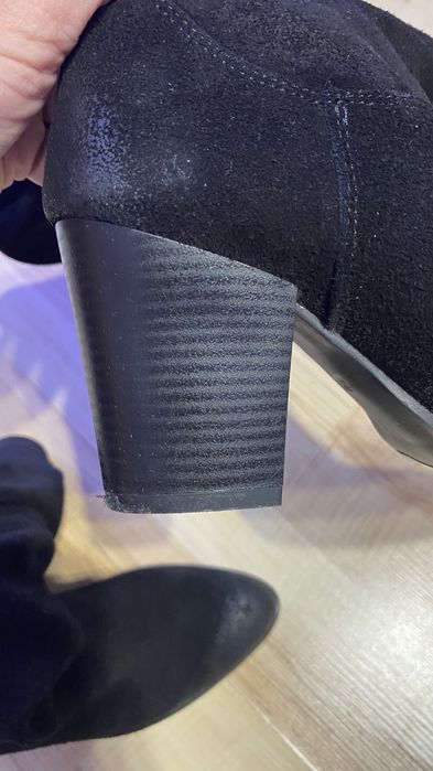 Buty kozaki botki kowbojki czarne marszczone damskie 37