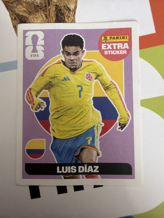 Luis Diaz Cromo mundial Raridade Roxa