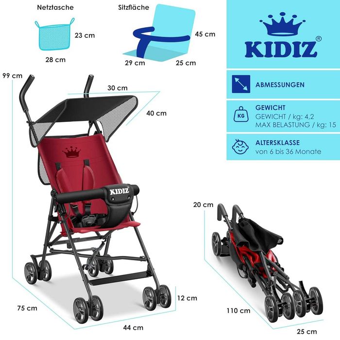Nowy sportowy wózek składany / spacerówka / KIDIZ / City Buggy !8940!