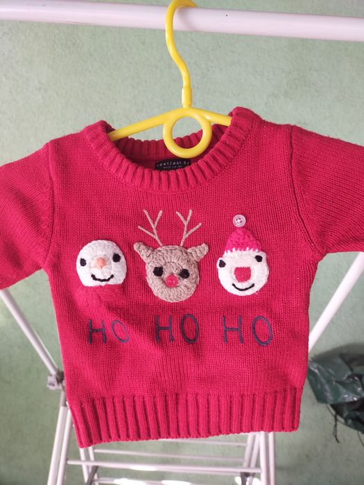 Sweterek świąteczny 68cm czerwony 3-6 miesiąca