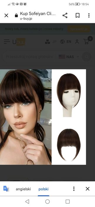 Grzywka brązowa  z naturalnych włosów sofeiyan