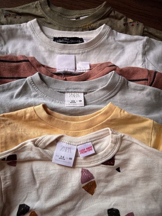 Bluzy bluzeczki z długim rękawem komplet zestaw zara sinsay 68