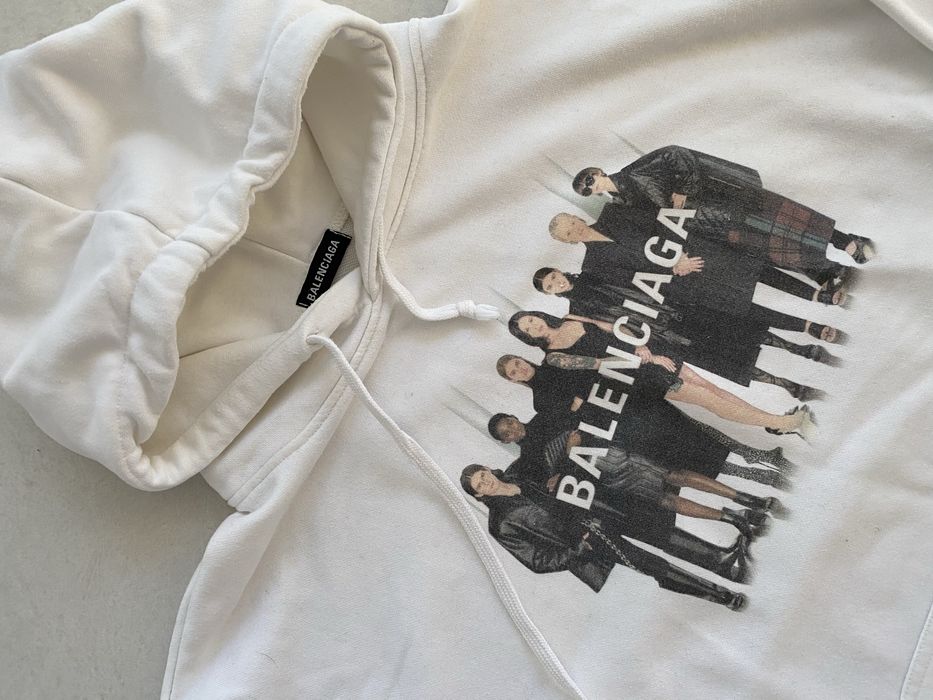 Balenciaga XL biala bluza z kapturem