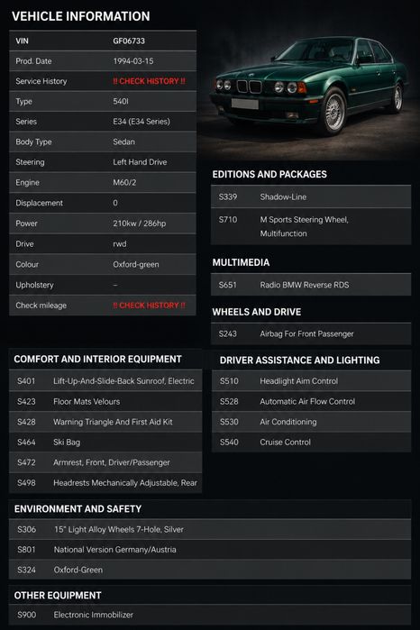 BMW E34 540i кузов на колесах бмв е34