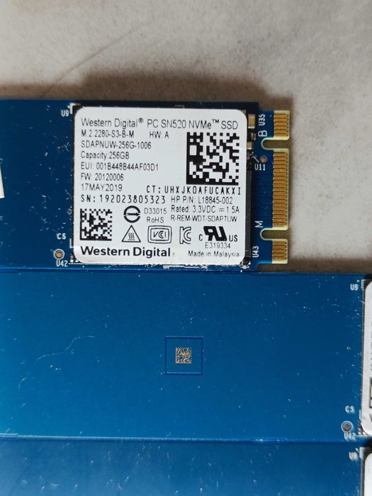 SSD диск Western Digital SN520 256GB M2 NVMe 2280 PCIe 3.0 V-NAND 3-bit TLC