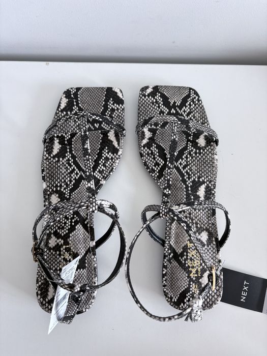 Next Sandały Snake Print Wężowy Wzór Płaskie Lato Rozmiar 38