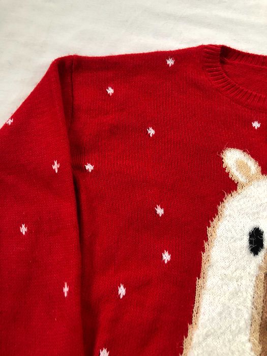 Sweter Reserved czerwony świąteczny na święta misiu zimowy na zimę