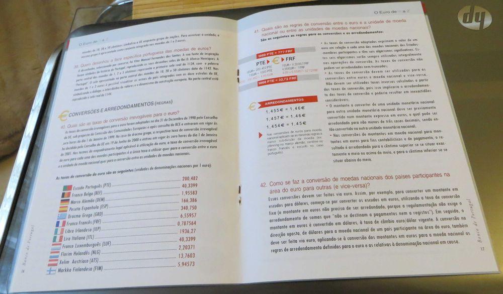 Livro O Euro de A a Z - 1º Livro da história Euro - 2001