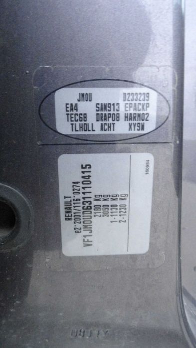 Tylna klapa bagażnika Renault Grand Scenic II 2 kolor TEC68 Scenik ...