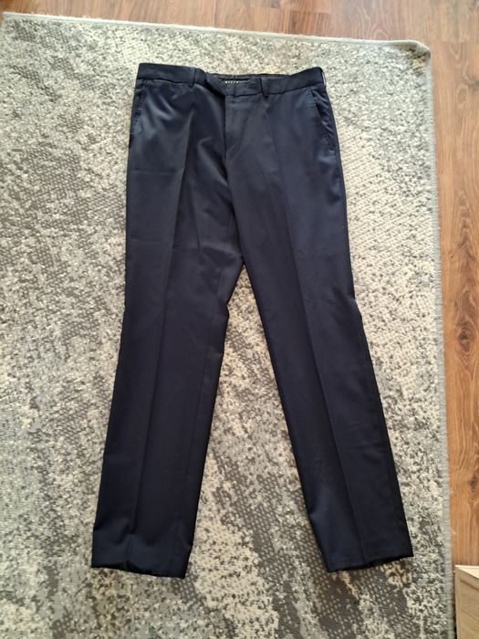 Spodnie garniturowe 176/86 granatowe na kant eleganckie vistula wełna wiskoza